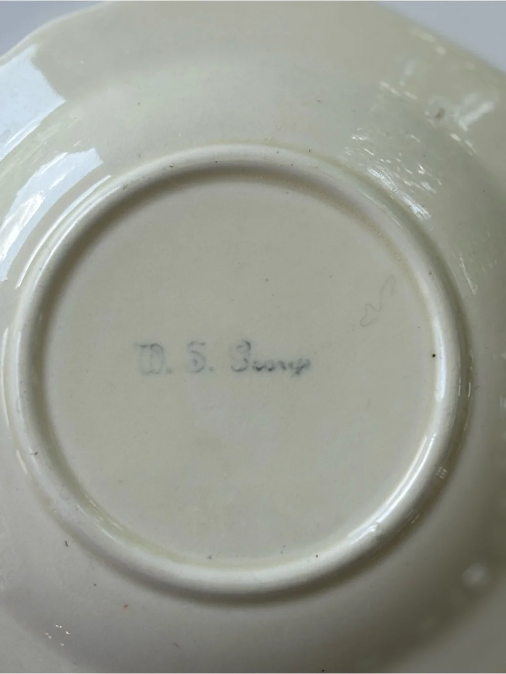 Vintage W.S. George Cream Floral Teacup and Saucer Set with Pink Rose Motif